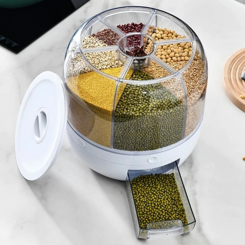 360° Rotating Multi-Grain Dispenser - Space-Saving & Hygienic